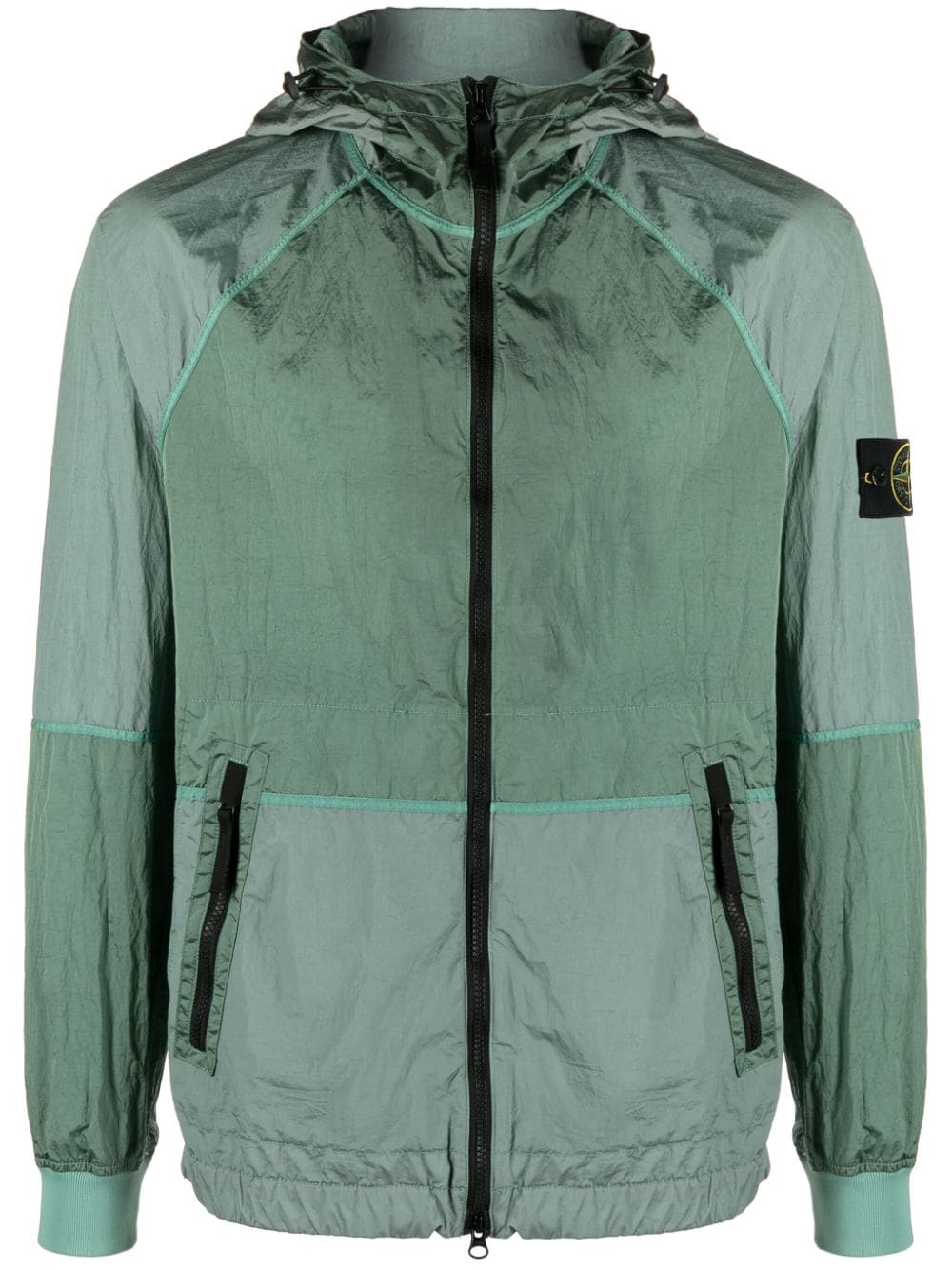 Stone Island Kapuzenjacke mit Kompass-Patch - Grün von Stone Island