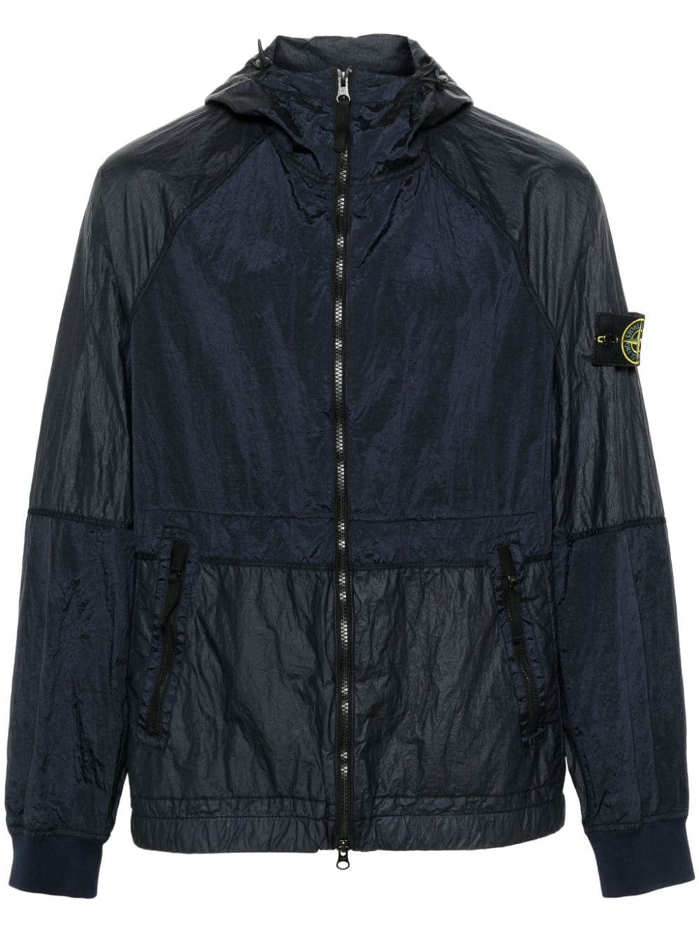 Stone Island Seersucker-Jacke mit Kompass-Patch - Blau von Stone Island