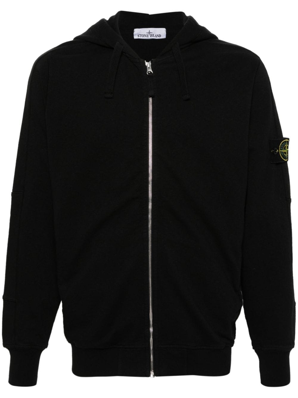 Stone Island Kapuzenjacke mit Kompass-Patch - Schwarz von Stone Island