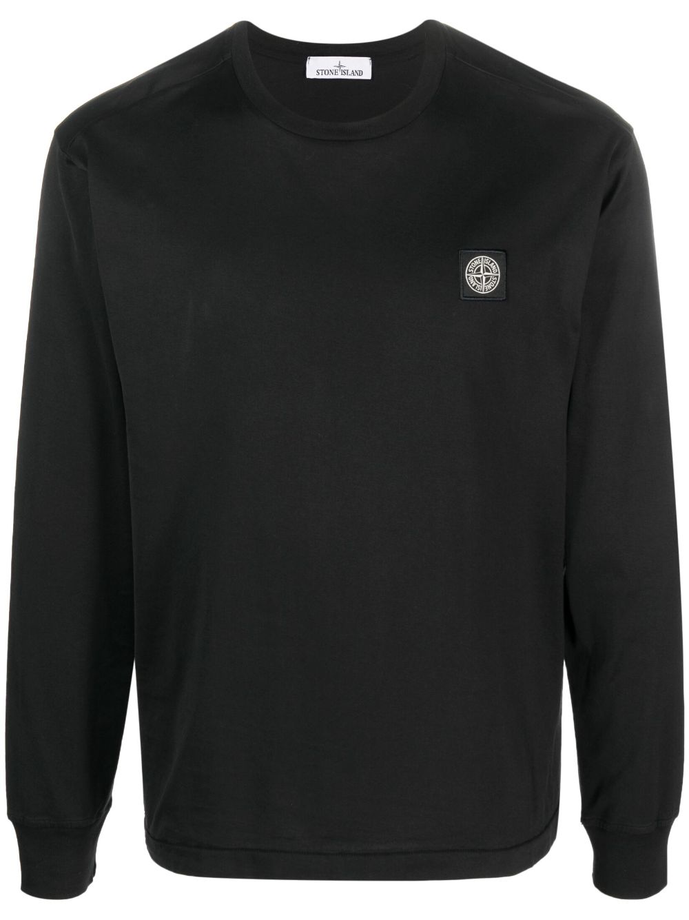 Stone Island Langarmshirt mit Kompass-Patch - Schwarz von Stone Island