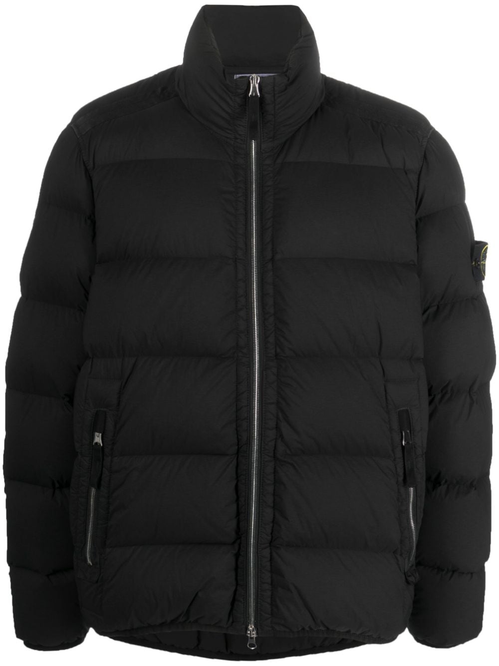 Stone Island Daunenjacke mit Kompass-Patch - Schwarz von Stone Island