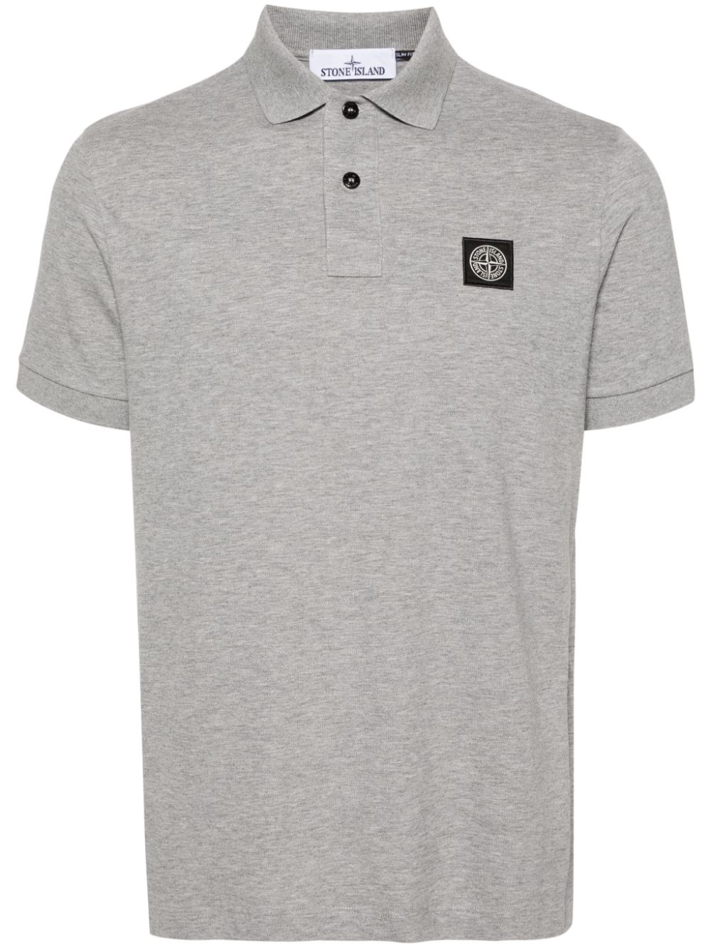 Stone Island Pikee-Poloshirt mit Kompass-Patch - Grau von Stone Island