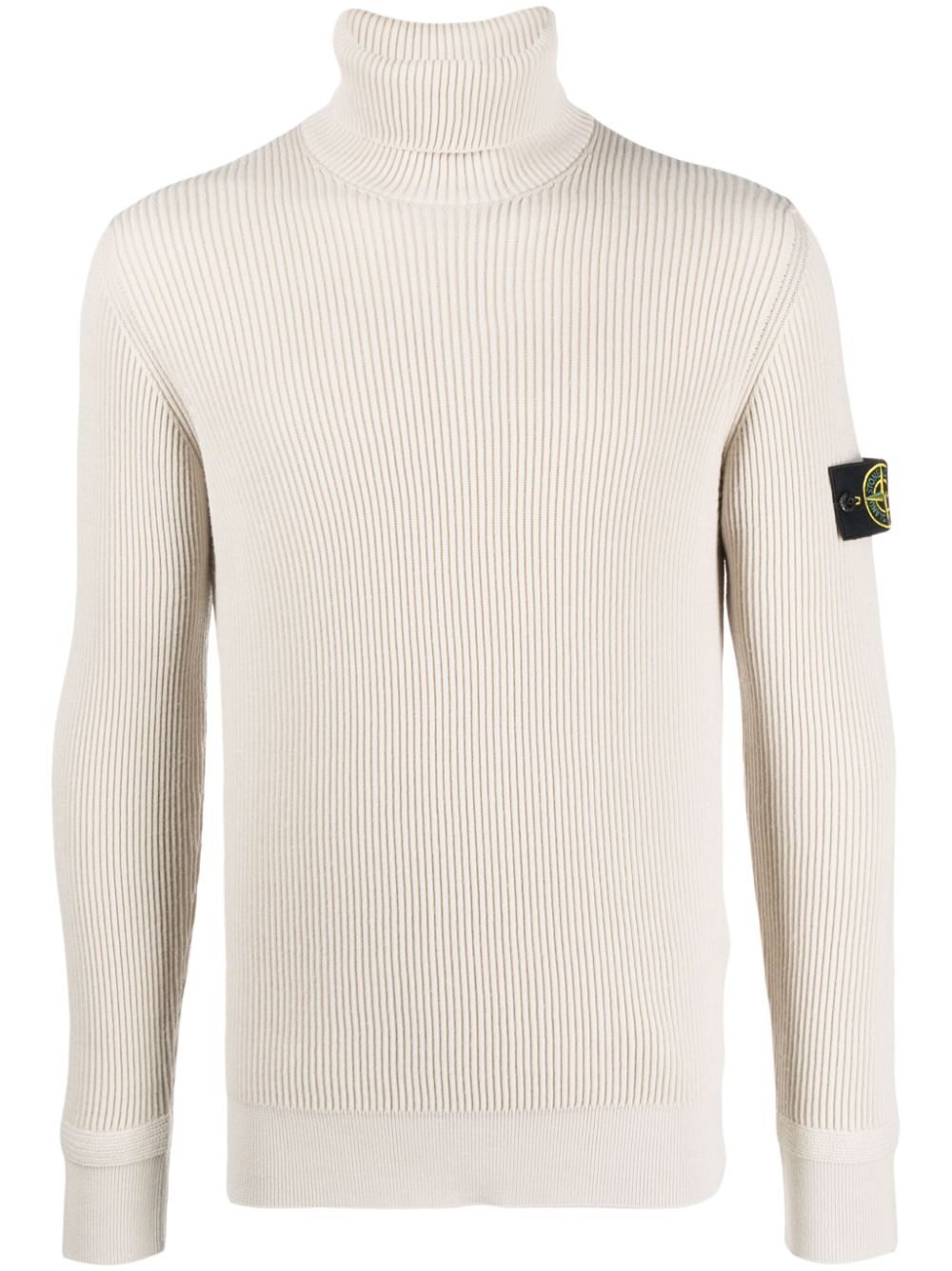 Stone Island Gerippter Pullover mit Kompass-Patch - Nude von Stone Island