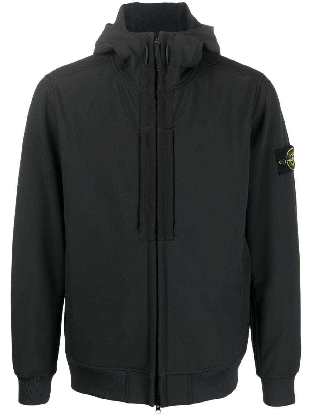 Stone Island Kapuzenjacke mit Kompass-Patch - Schwarz von Stone Island