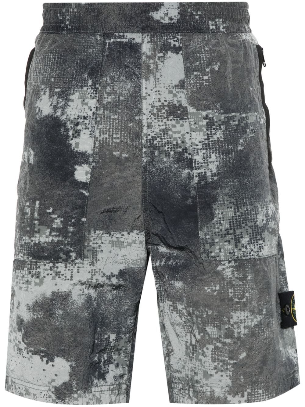 Stone Island D Camo Shorts mit Logo-Patch - Grau von Stone Island