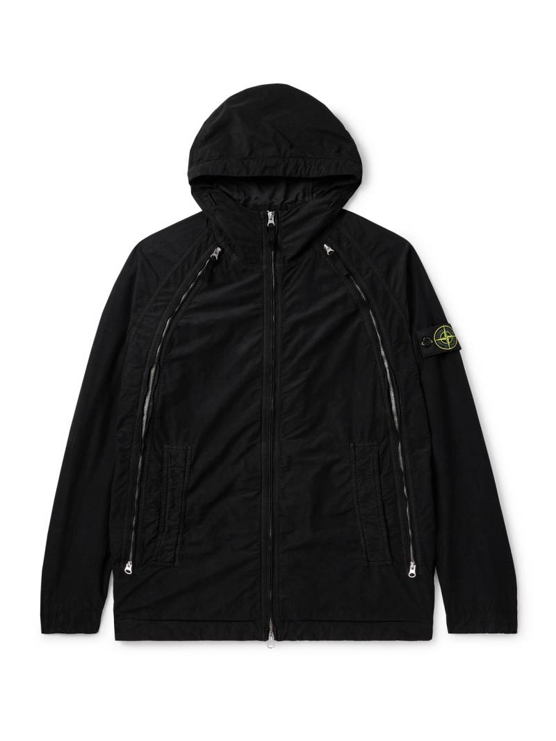 Stone Island - David Logo-Appliquéd Shell Hooded Jacket - Men - Black - XXL von Stone Island