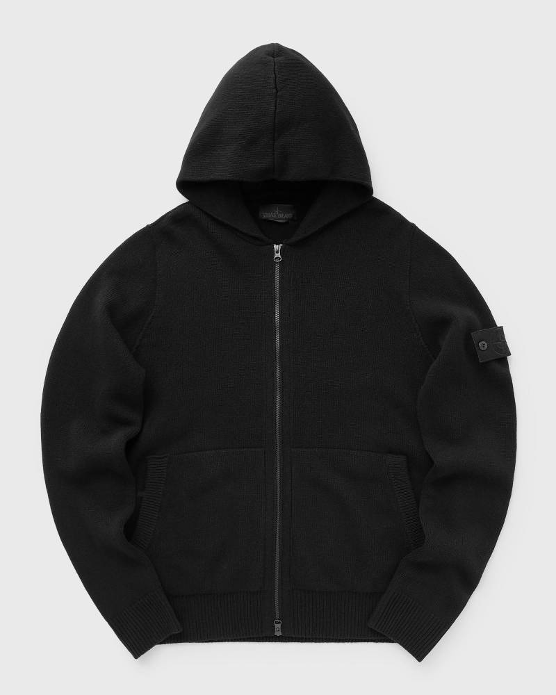 Stone Island GHOST GEELONG RWS WOOL CARDIGAN WITH HOOD men Pullovers|Zippers & Cardigans black in Größe:S von Stone Island