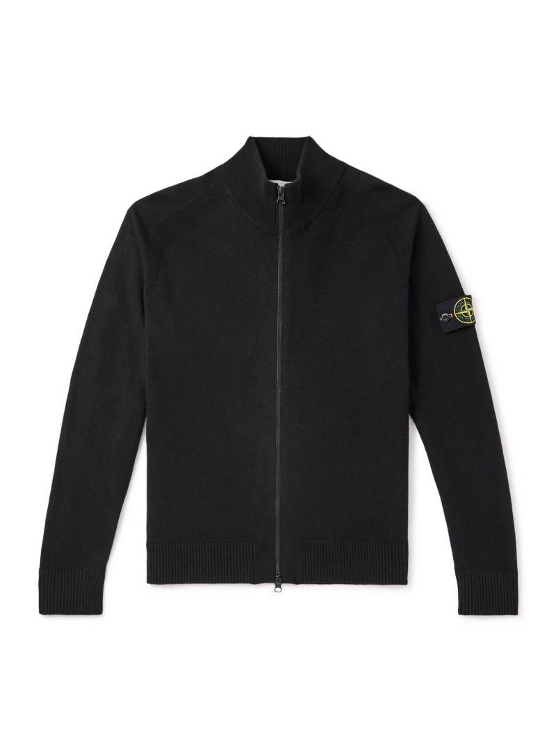 Stone Island - Geelong Logo-Appliquéd Virgin Wool Sweater - Men - Black - M von Stone Island
