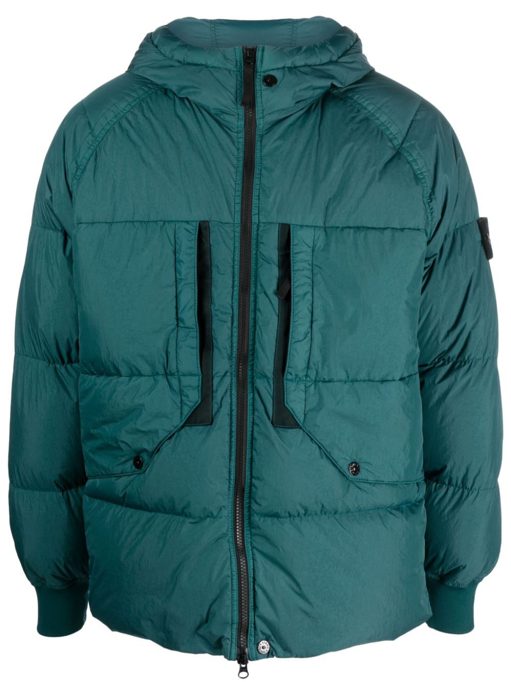 Stone Island Gefütterte Jacke mit Kompass-Patch - Blau von Stone Island