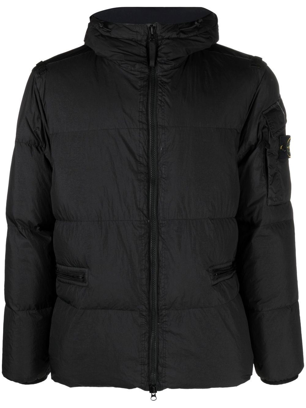 Stone Island Gefütterte Jacke mit Kompass-Patch - Schwarz von Stone Island