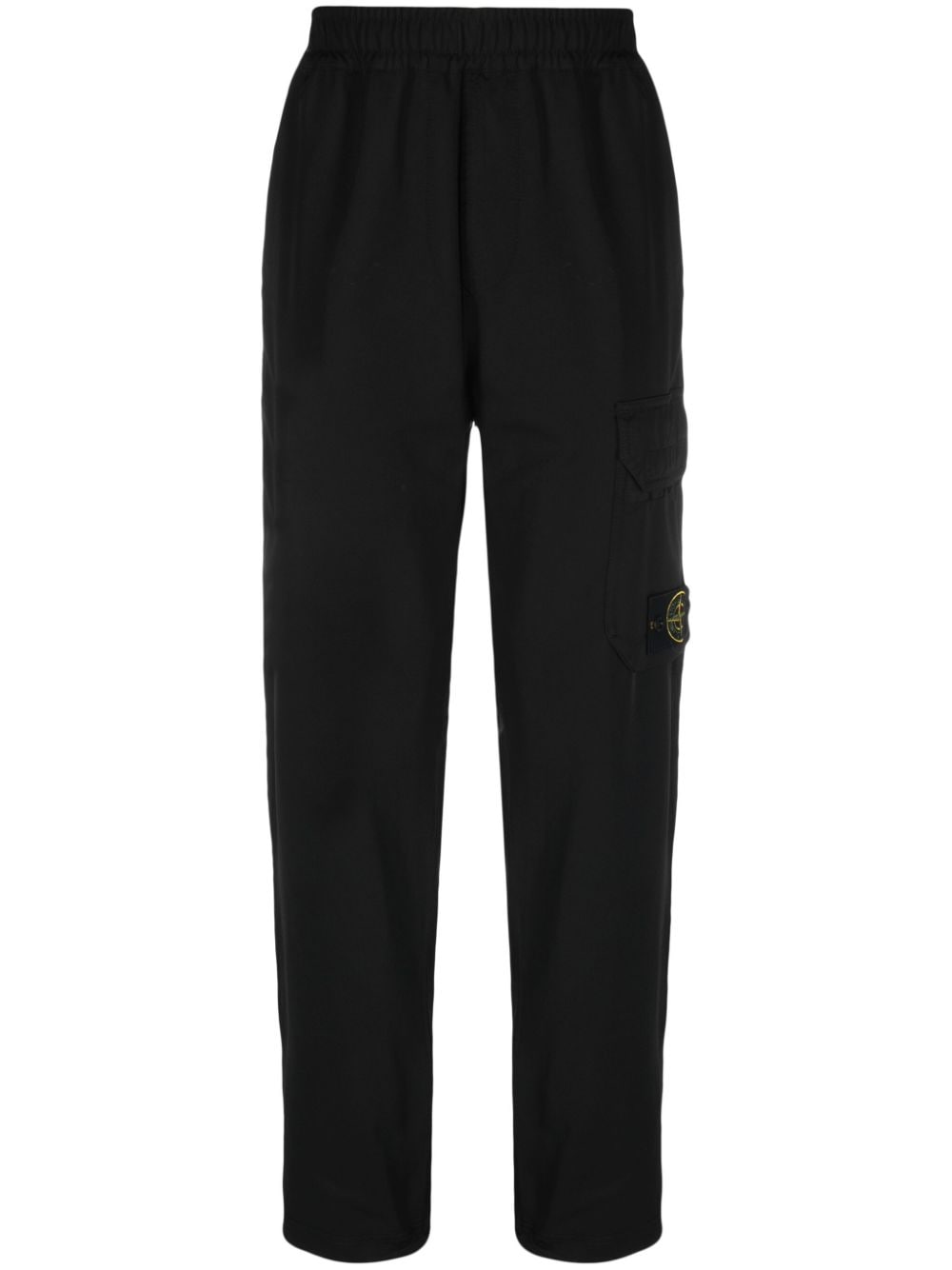 Stone Island Gerade Hose mit Logo-Patch - Schwarz von Stone Island