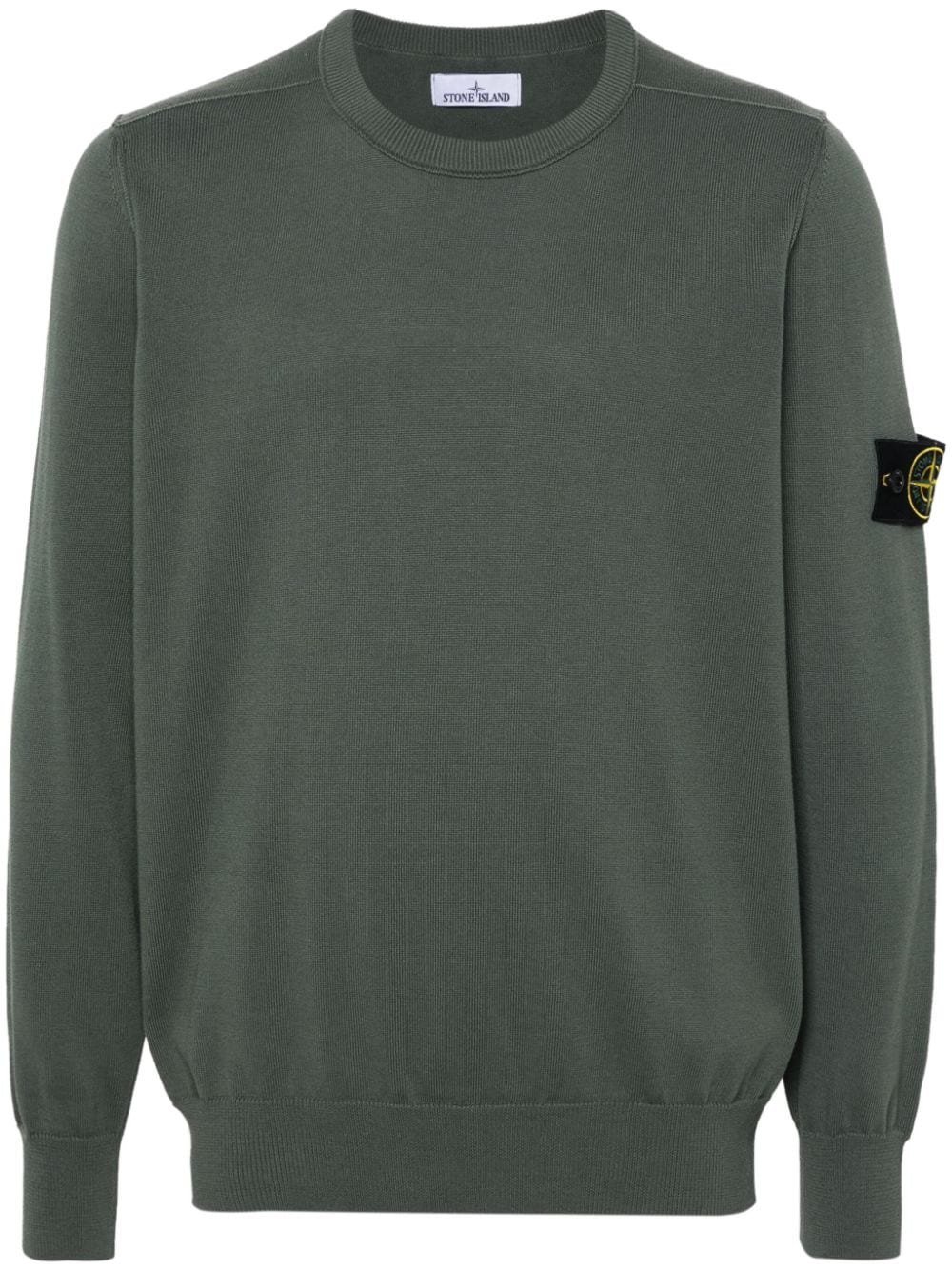 Stone Island Gestreifter Pullover mit Kompass-Patch - Grün von Stone Island