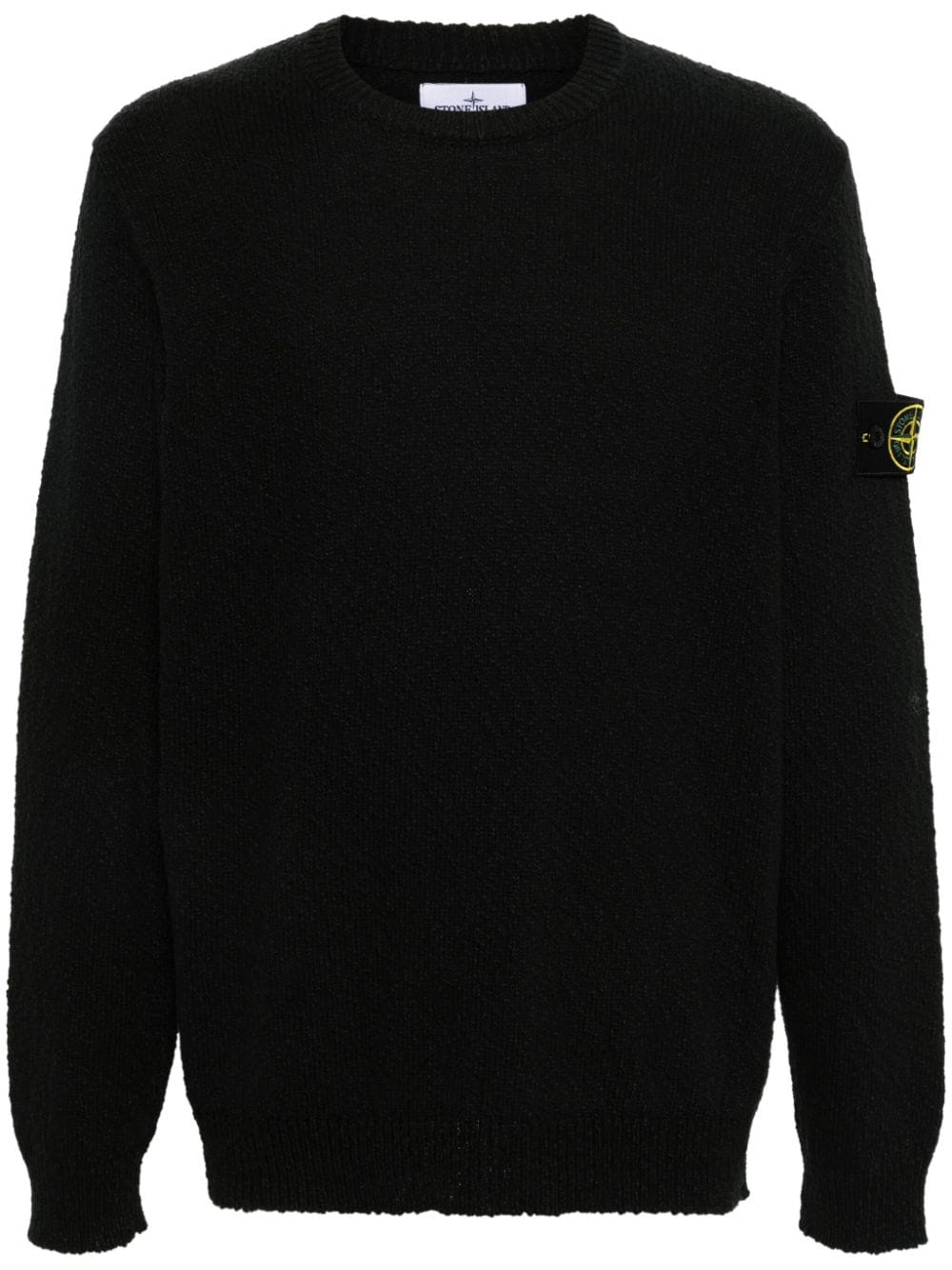 Stone Island Gestreifter Pullover mit Kompass-Patch - Schwarz von Stone Island