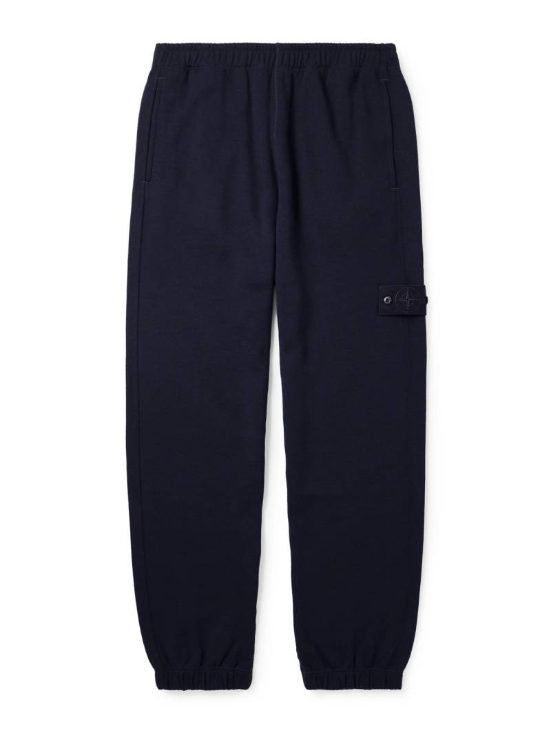 Stone Island - Ghost Tapered Wool and Cotton-Blend Jersey Sweatpants - Men - Blue - XL von Stone Island