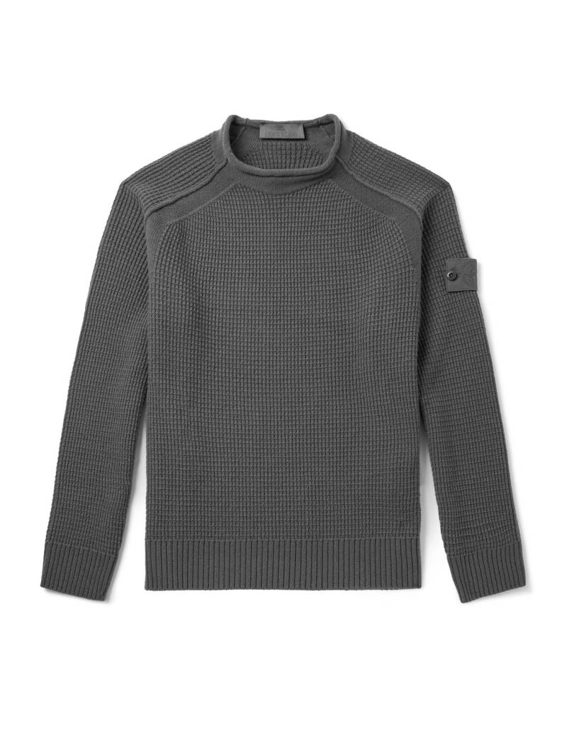 Stone Island - Ghost Waffle-Knit Virgin Wool Sweater - Men - Gray - XXL von Stone Island