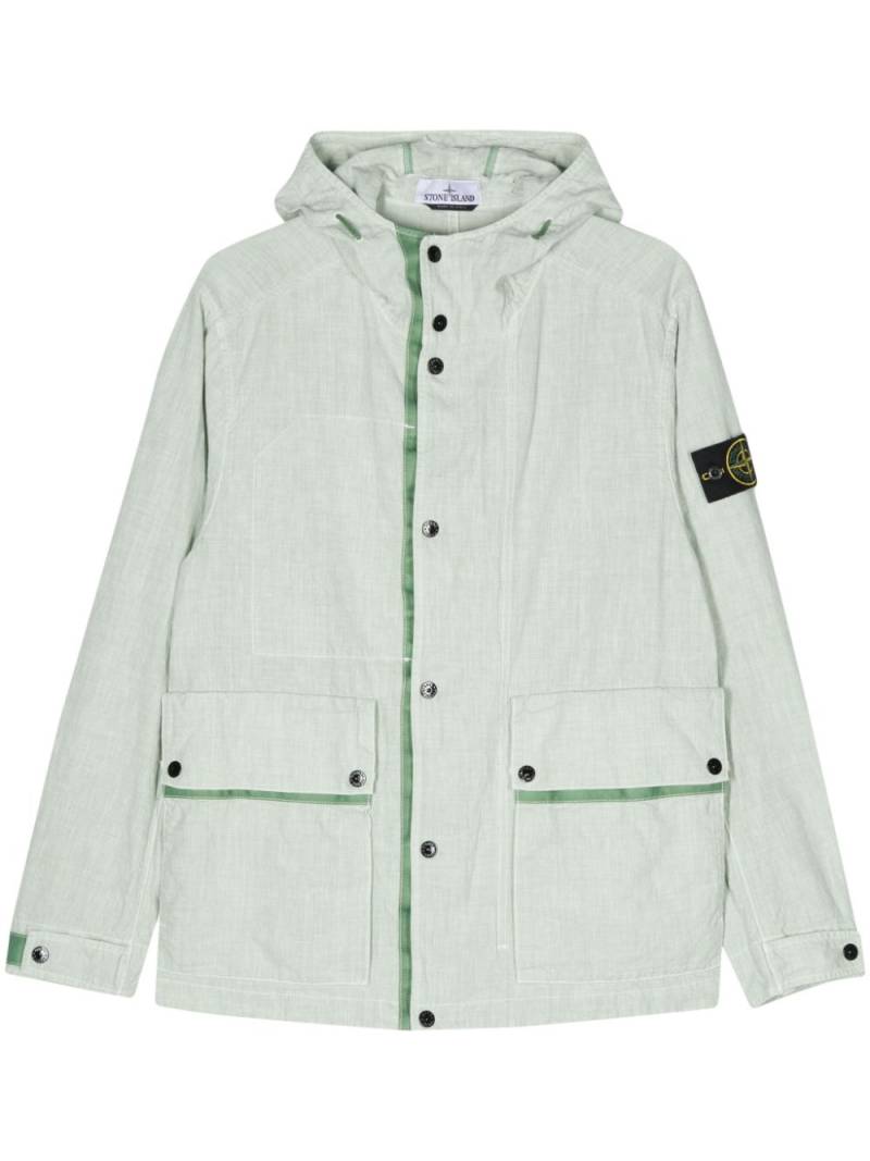 Stone Island Jacke aus Leinengemisch mit Kompass-Patch - Grün von Stone Island