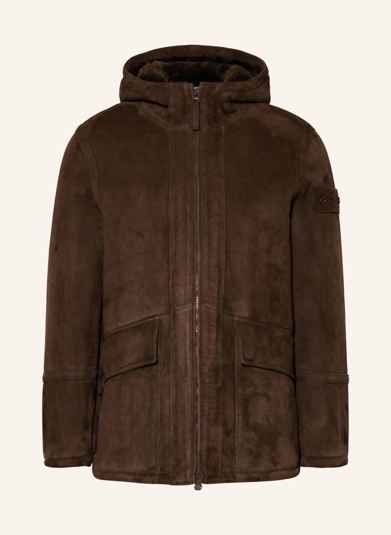 Stone Island Lederjacke Ghost braun von Stone Island