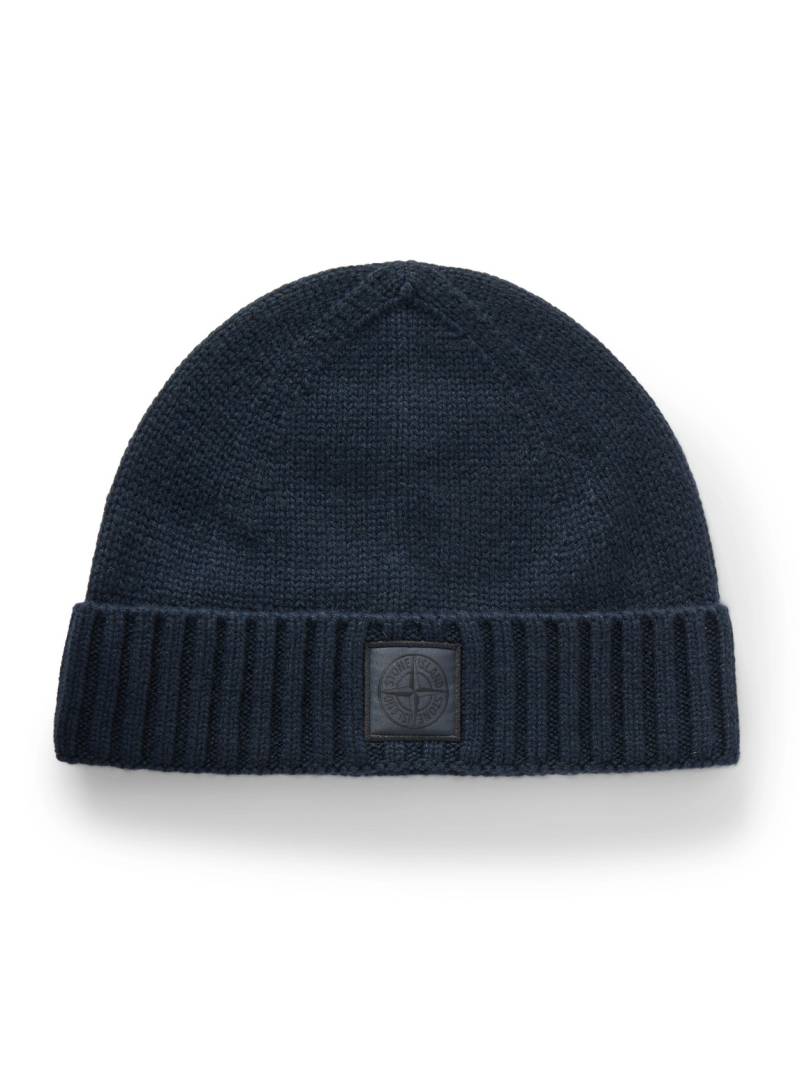 Stone Island - Logo-Appliquéd Cashmere Beanie - Men - Blue von Stone Island
