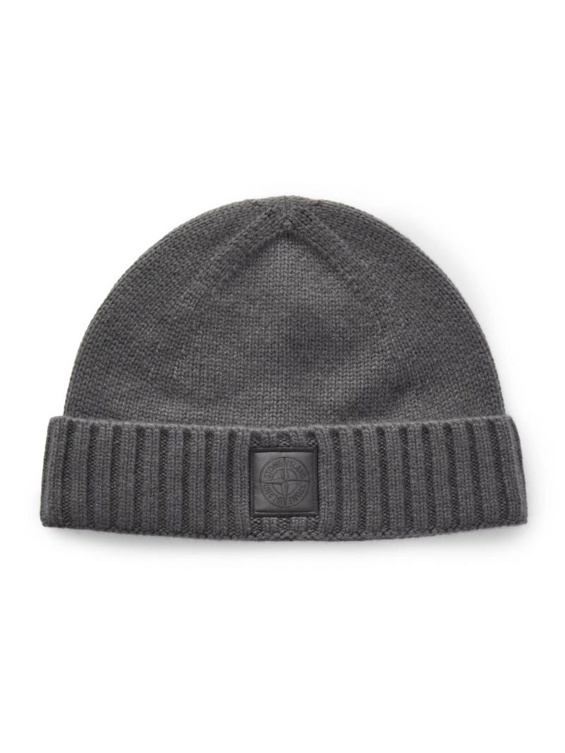 Stone Island - Logo-Appliquéd Cashmere Beanie - Men - Gray von Stone Island