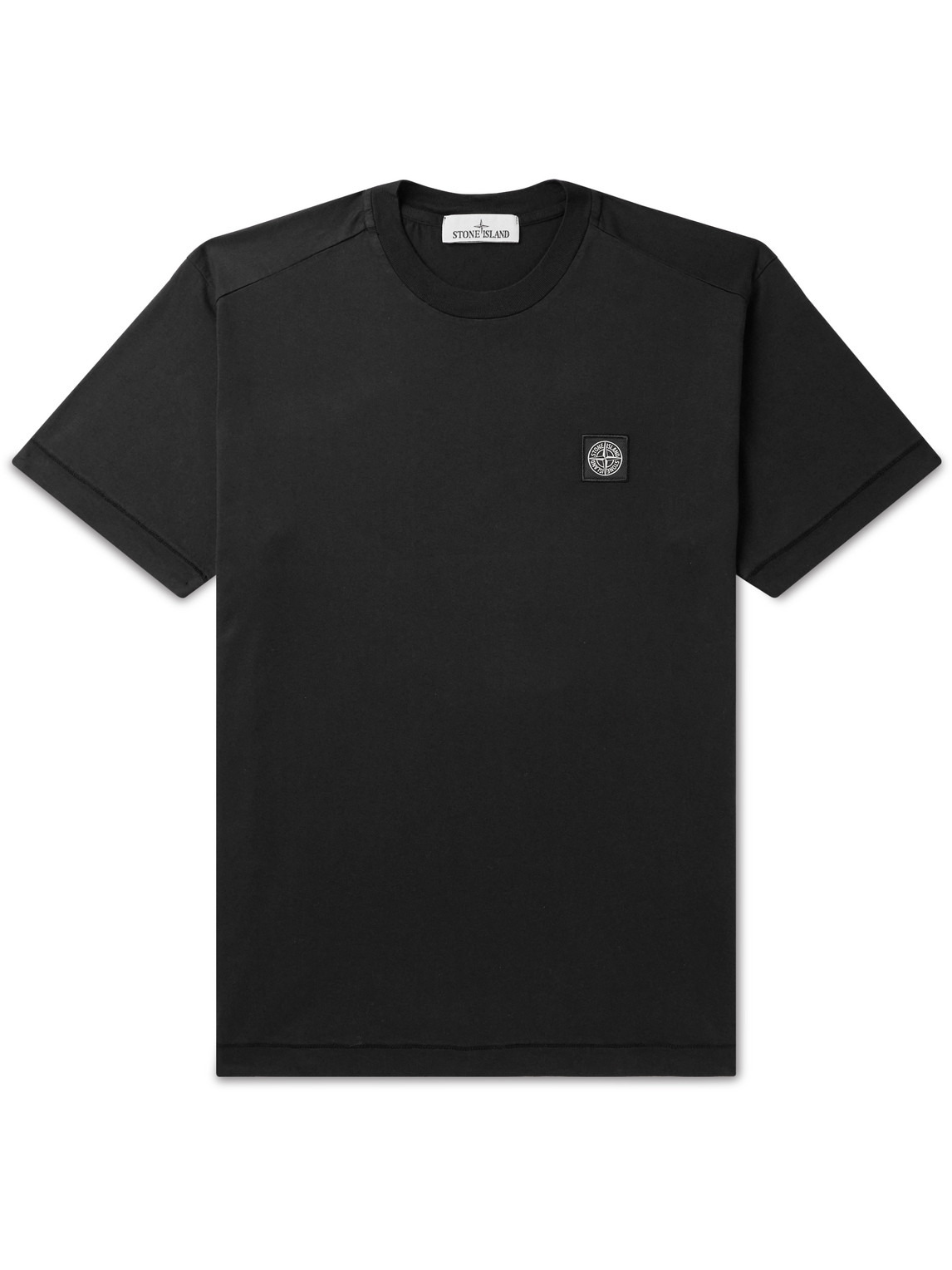 Stone Island - Logo-Appliquéd Cotton-Jersey T-Shirt - Men - Black - XXL von Stone Island