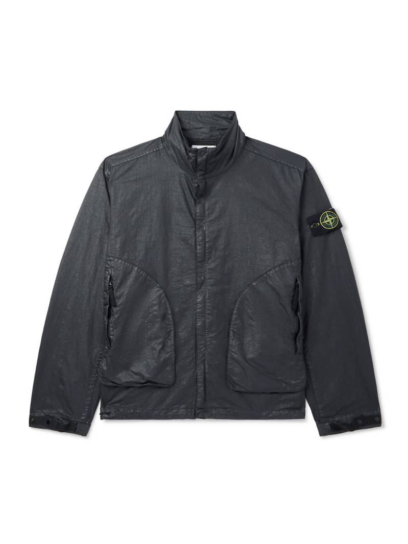 Stone Island - Logo-Appliquéd Garment-Dyed Panama-TC Jacket - Men - Black - M von Stone Island