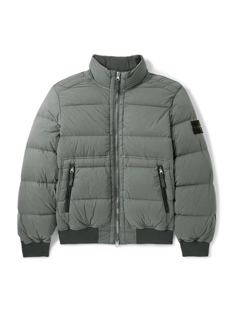 Stone Island - Logo-Appliquéd Quilted Shell Down Bomber Jacket - Men - Gray - L von Stone Island