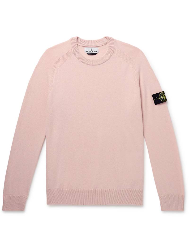 Stone Island - Logo-Appliquéd Virgin Wool Sweater - Men - Pink - XXL von Stone Island