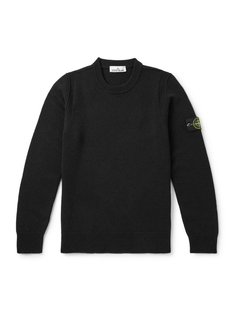Stone Island - Logo-Appliquéd Wool-Blend Sweater - Men - Black - XXL von Stone Island