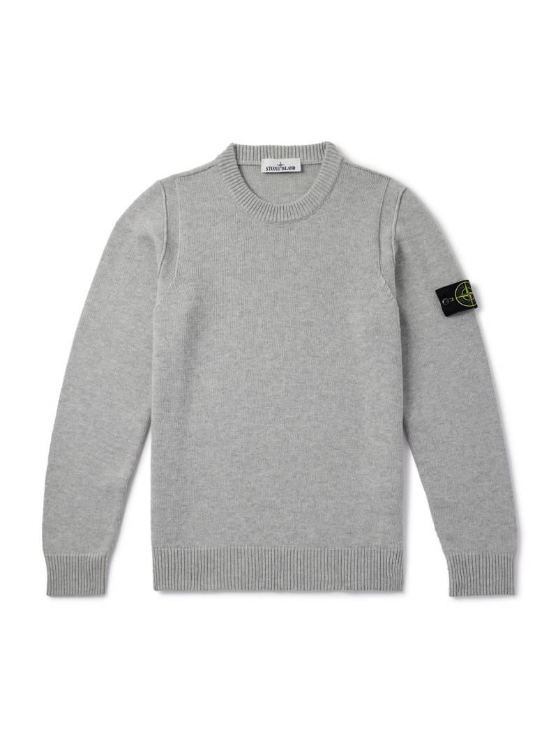 Stone Island - Logo-Appliquéd Wool-Blend Sweater - Men - Gray - XXL von Stone Island