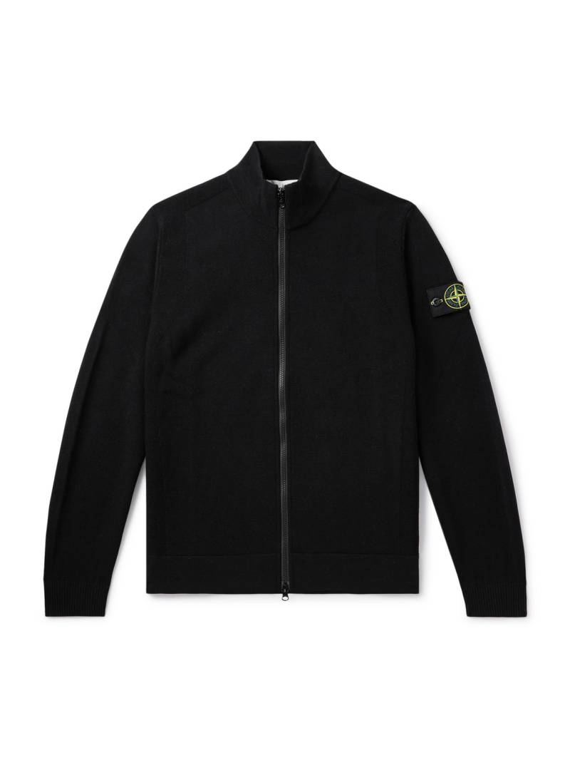 Stone Island - Logo-Appliquéd Wool-Blend Zip-Up Cardigan - Men - Black - XXL von Stone Island