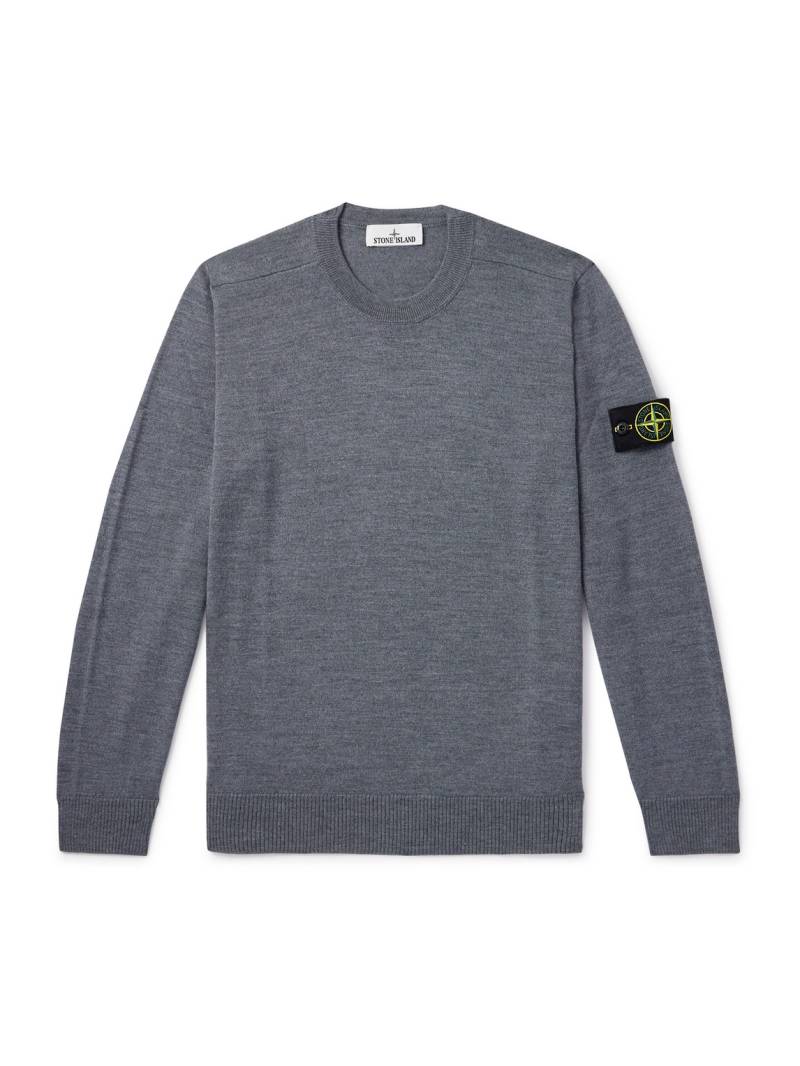 Stone Island - Logo-Appliquéd Wool Sweater - Men - Gray - S von Stone Island
