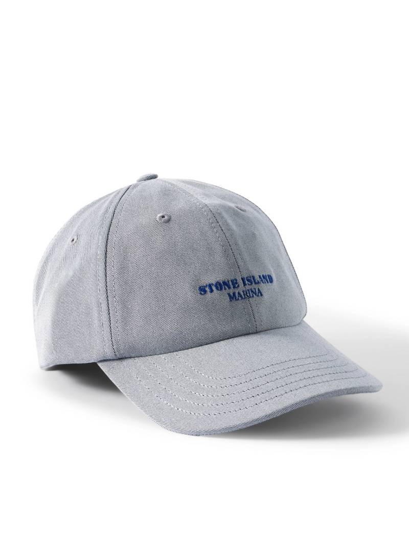 Stone Island - Marina Logo-Embroidered Cotton-Blend Gabardine Baseball Cap - Men - Blue von Stone Island