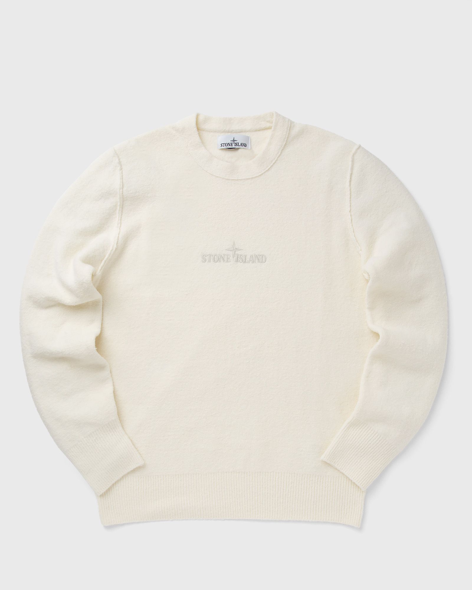Stone Island Off-White Embroidered Sweater men Pullovers white in Größe:M von Stone Island