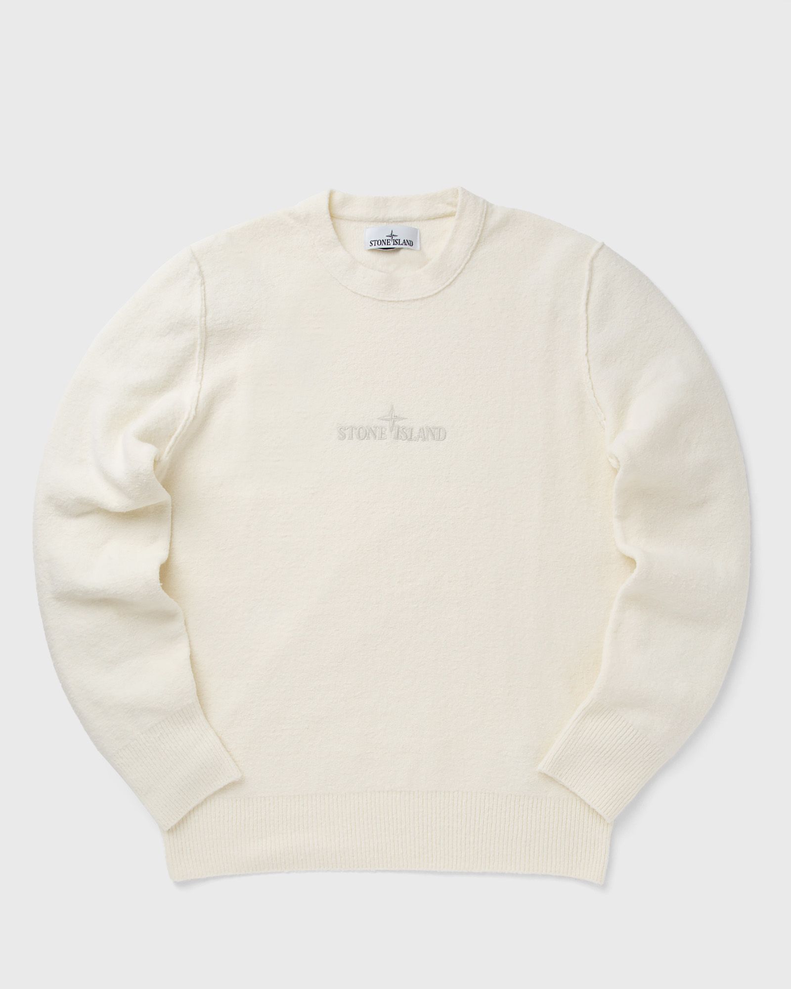 Stone Island Off-White Embroidered Sweater men Pullovers white in Größe:S von Stone Island