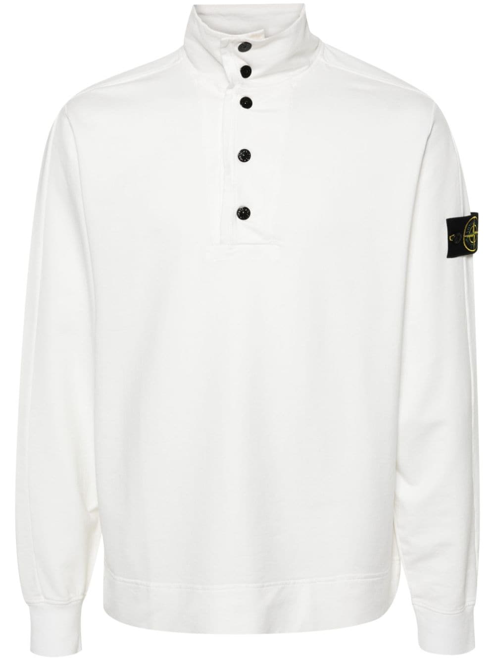 Stone Island Polo-Sweatshirt mit Kompass-Patch - Weiß von Stone Island