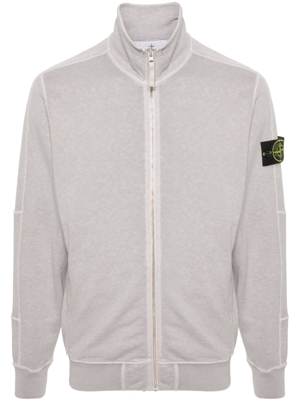 Stone Island Reißverschluss-Jacke mit Kompass-Patch - Grau von Stone Island