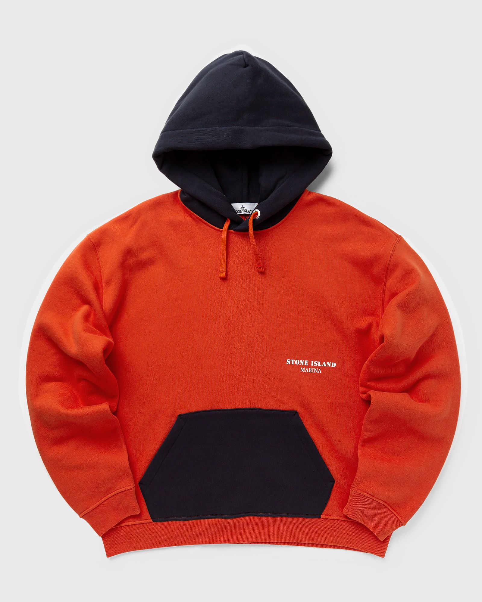 Stone Island SWEAT-SHIRT COTTON FLEECE_ STONE ISLAND MARINA men Hoodies black|orange in Größe:S von Stone Island