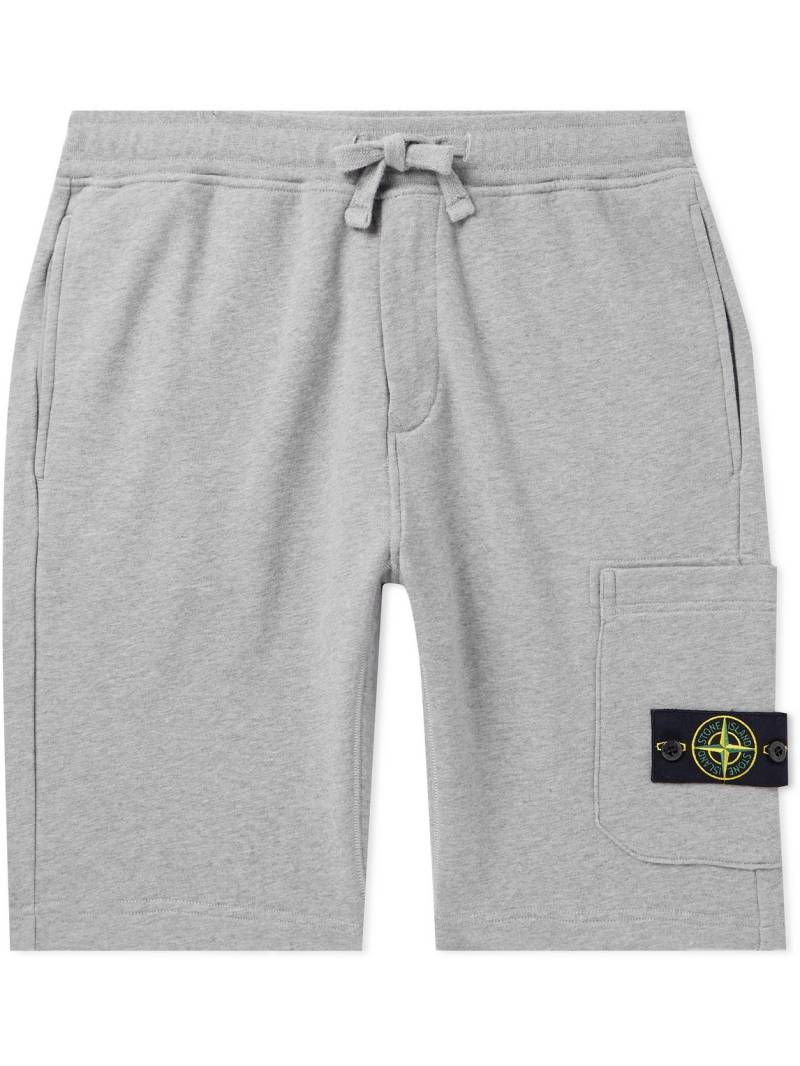 Stone Island - Straight-Leg Logo-Appliquéd Garment-Dyed Cotton-Jersey Shorts - Men - Gray - XXL von Stone Island