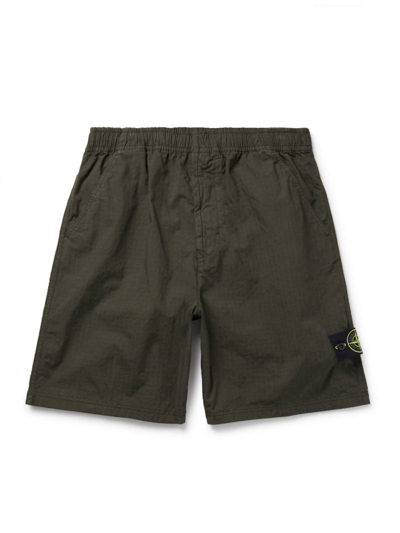 Stone Island - Straight-Leg Logo-Appliquéd Garment-Dyed Stretch Ripstop-TC Shorts - Men - Green - UK/US 30 von Stone Island