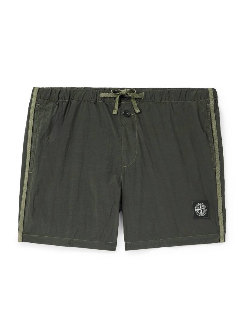 Stone Island - Straight-Leg Mid-Length Logo-Appliquéd Nylon Metal ECONYL® Swim Shorts - Men - Green - XXL von Stone Island