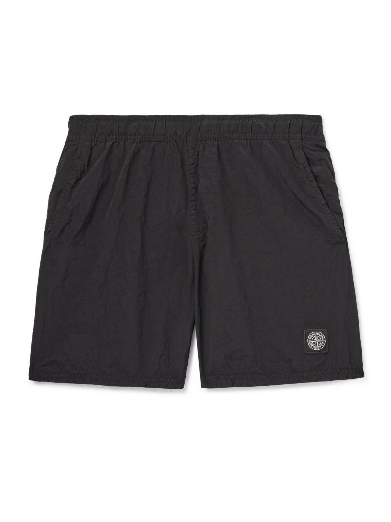Stone Island - Straight-Leg Mid-Length Logo-Appliquéd Nylon Metal Swim Shorts - Men - Black - XL von Stone Island