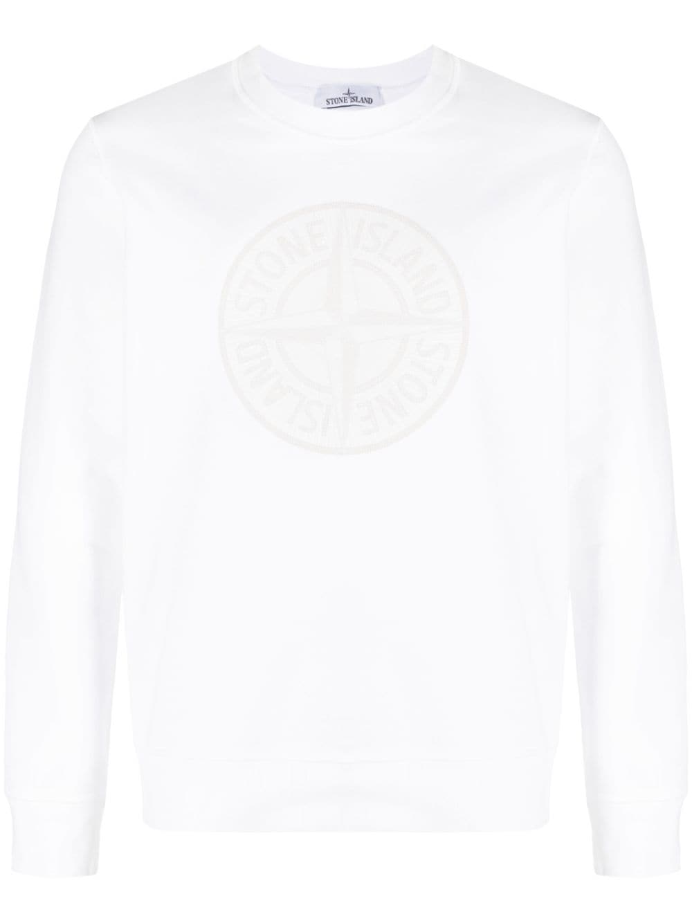 Stone Island Sweatshirt mit Logo-Stickerei - Weiß von Stone Island