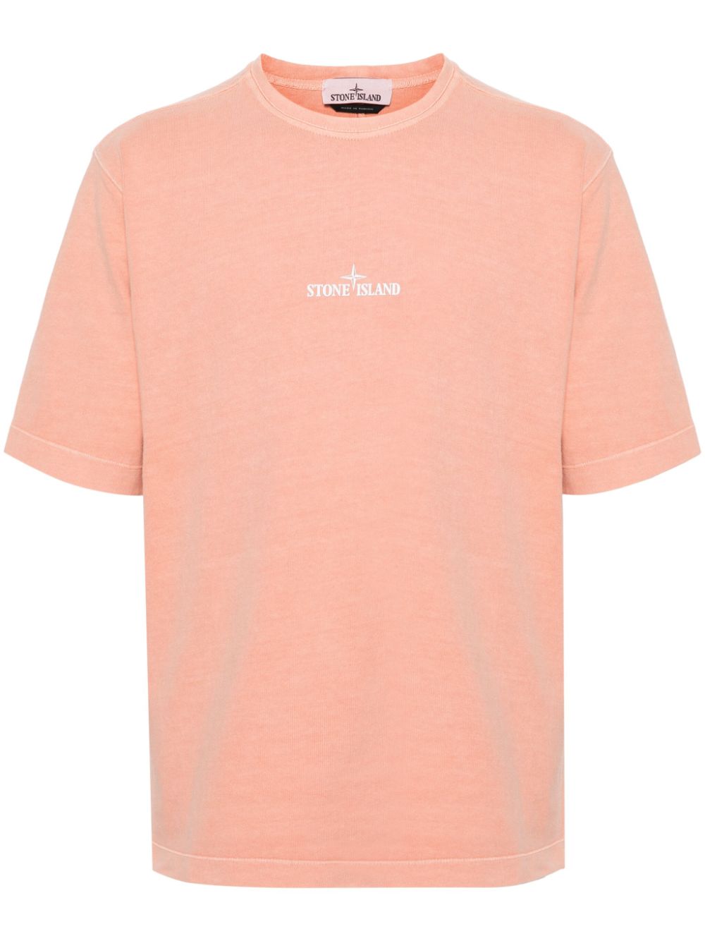 Stone Island T-Shirt mit Logo-Print - Orange von Stone Island