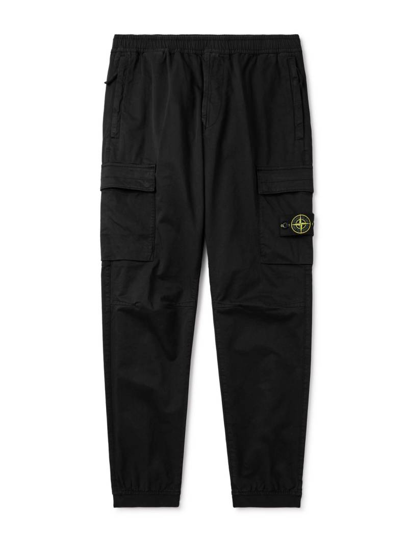 Stone Island - Tapered Cotton-Blend Trousers - Men - Black - UK/US 36 von Stone Island