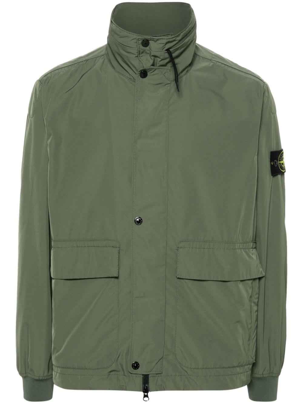 Stone Island Twill-Kapuzenjacke mit Kompass-Patch - Grün von Stone Island