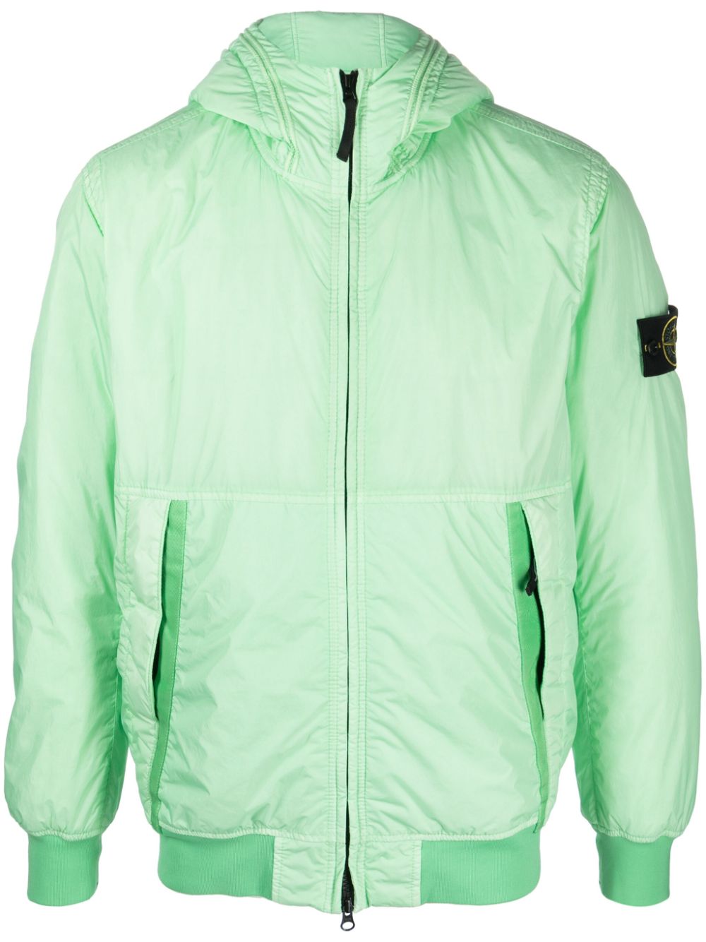 Stone Island Kapuzenjacke mit Logo-Patch - Grün von Stone Island