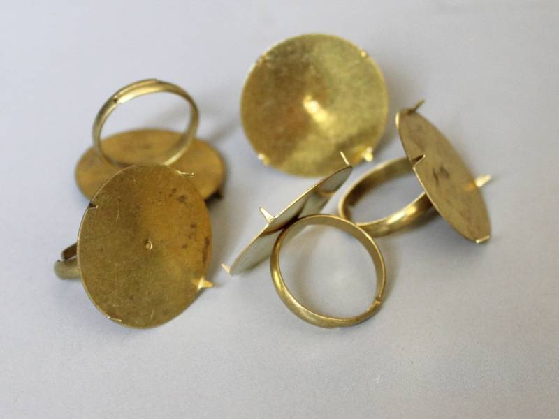 10stk Rohmessing Einstellbar Ring Mit Runden Pad, Zubehör 17 Mm-F15 von StoneAge2