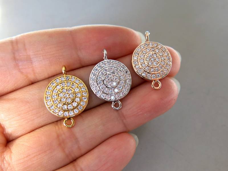 Cz Micro Pave Runden Anhänger, Zirkonia Anschlüsse - Cz192 von StoneAge2