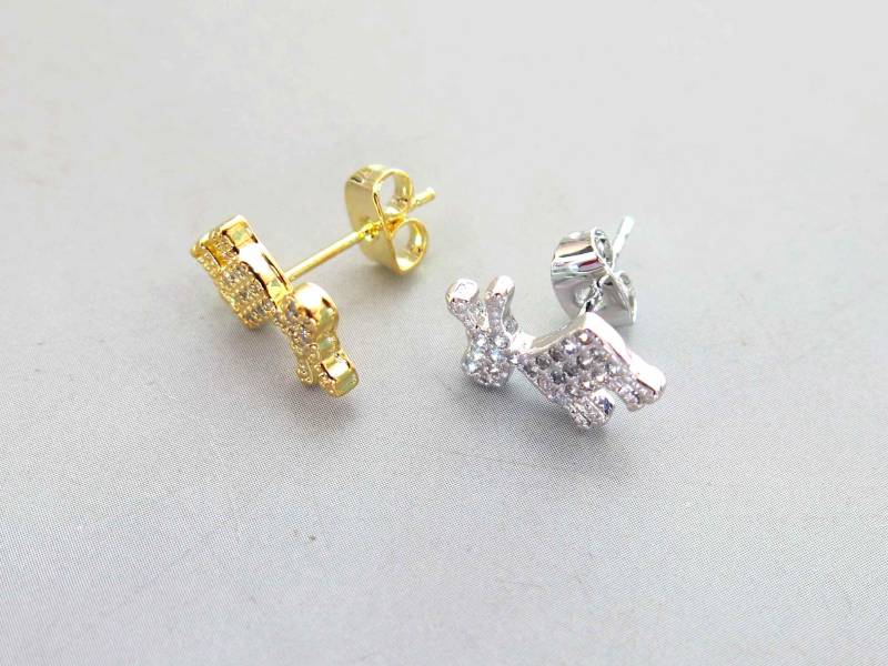 Ein Paar Cz Micro Pave Ohrstecker Zirkonia - Cz146 von StoneAge2