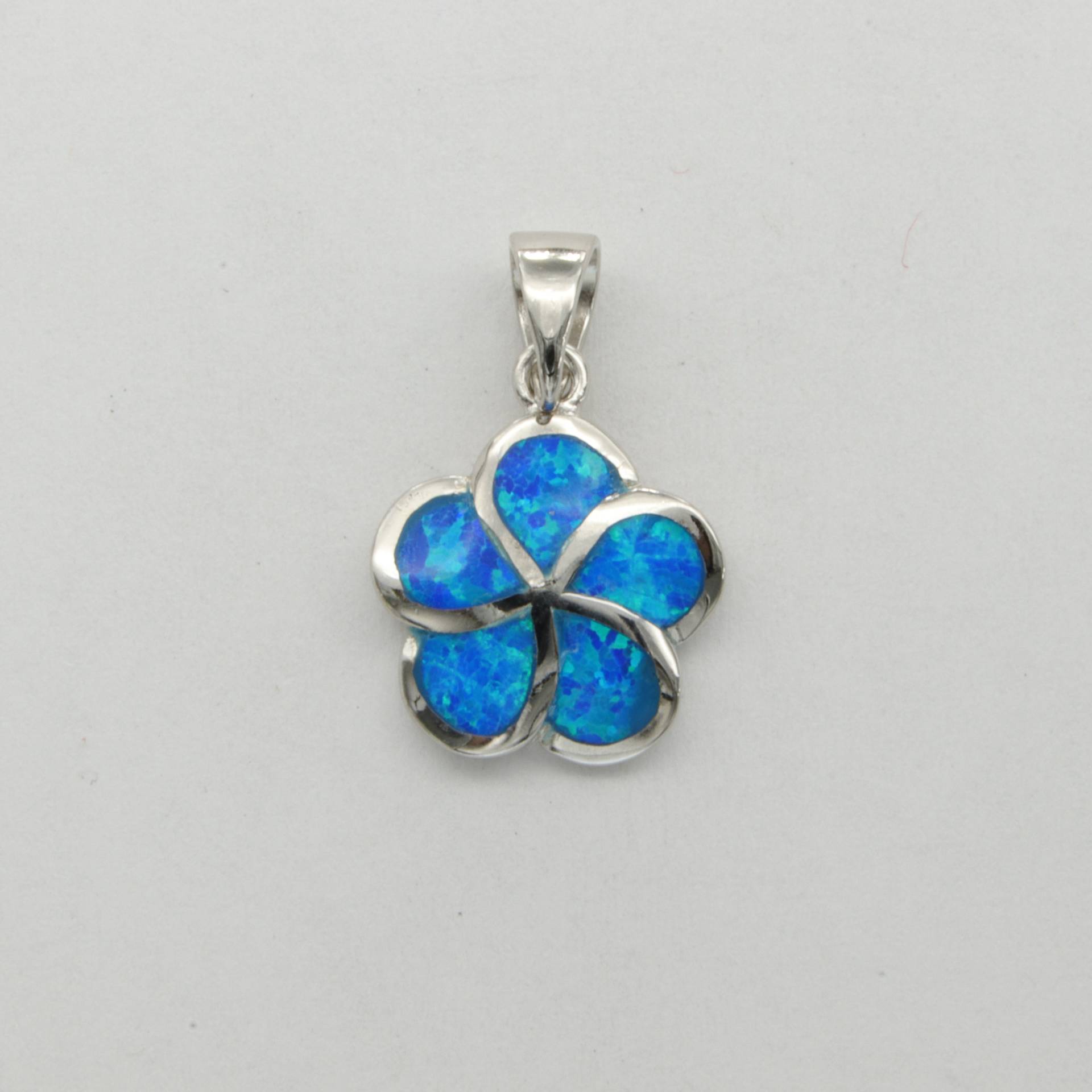 Blauer Feuer Opal Blumen Anhänger - 925 Sterling Silber von StoneAndRox